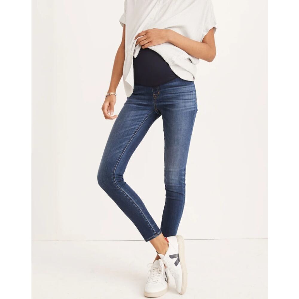 Madewell Women's Maternity Over-the-Belly Skinny Denim Jeans Size 34 Blue NWT
